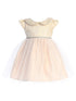 Baby Girls Blush Daisy Jacquard Collar Tulle Flower Girl Dress 6-24 Months - SophiasStyle.com